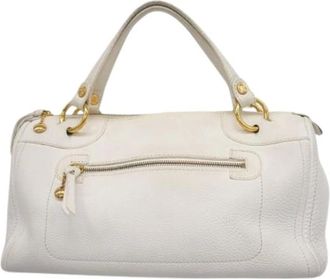 Celine Pre-owned Handbags, female, White, Size: ONE SIZE Pre-owned Vintage Leather Handbag