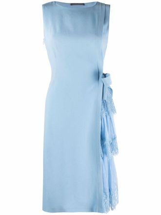 Alberta Ferretti ruffle-detail sleeveless dress - women - Viscose/Polyamide/Silk/Acetate - 40 - Blue