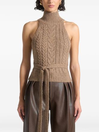 Mani&egrave;re De Voir cable-knit top - Brown