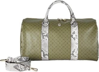 Trussardi Olijfgroene Handtas in Gehamerd Kalfsleer - Dames - Weekendtassen - Groen - ONE Size - Leer - Tassen