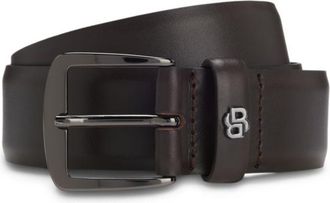 BOSS Italian-leather belt with Double B monogram