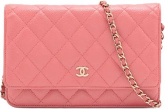 Chanel 2018 CC Quilted Caviar Wallet on Chain crossbody bag - women - Caviar Leather - One Size - Pink