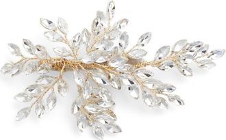 Brides & Hairpins Sahara Crystal Leaf Bendable Hair Clip in Gold at Nordstrom