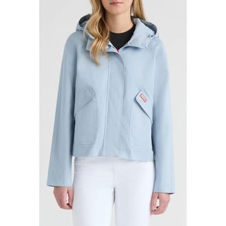 Hunter Julia Hooded Waterproof Rain Jacket in Washed Blue at Nordstrom, Size X-Large