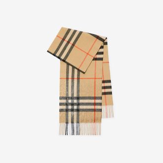 Burberry Crystal Gradient Check Cashmere Scarf