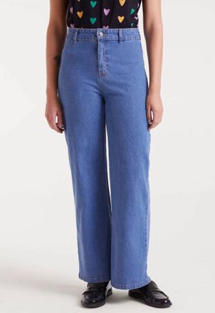 Compa&ntilde;&iacute;afant&aacute;stica Heart Embroidered Jeans In Blue