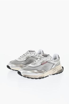 Dsquared2 SPRINTER Lam&eacute; Leather Sneakers with Distressed Effect size 39,5