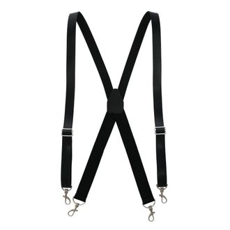 CTM Mens Big & Tall Smooth Coated Leather Suspenders with Metal Swivel Hook End