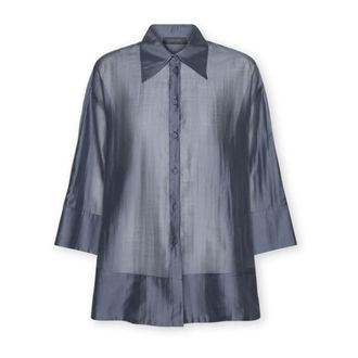 Elena Miro Dames, Blouses & Shirts, Blauw, Maat: 2XL Poliester