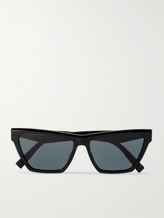 Saint Laurent Eyewear Occhiali Da Sole In Acetato Con Montatura Cat-eye - Nero