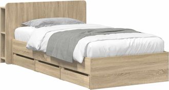 vidaXL Estructura De Cama Con Almacenamiento Y Cabecero Roble Sonoma Vidaxl