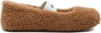 Moon Boot Shearling Ballerina - Dames - Ballerinas - Bruin - 40 EU - Leer - Schoenen