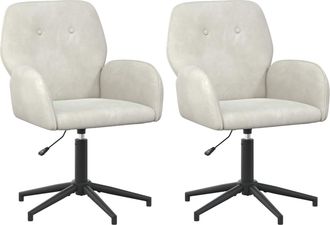 vidaXL Sillas De Escritorio Giratorias 2 Uds. 54 X 55 X 90 Cm Crema Vidaxl