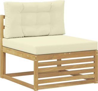 vidaXL Sof&aacute; Intermedio De Exterior Madera De Acacia S&oacute;lida Blanco Vidaxl