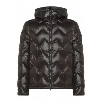 Peuterey Honova LKS 04 Piumino con trapunta chevron corto - Heren - Winterjassen - Zwart - XL - Leer - Jassen