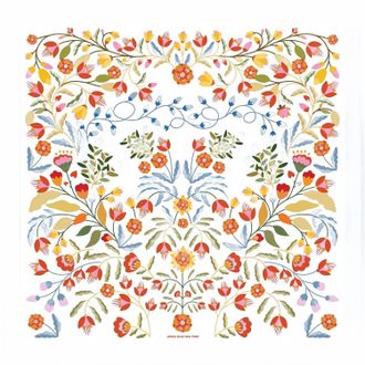 Jessie Zhao Womens Porcelain Jardin Double Sided Silk Scarf In Multi