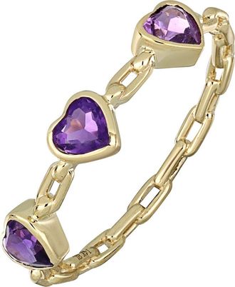 Bony Levy 14K Gold Amethyst Heart Stacking Ring in 14K Yellow Gold at Nordstrom Rack, Size 6.5
