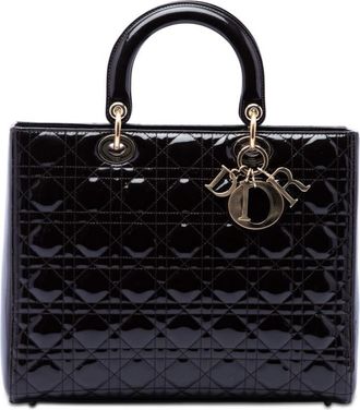 Dior Pre-owned Dior Large Patent Cannage Lady Dior Ladies QYBWDX48EXQOEGZR