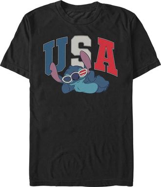 Lilo & Stitch Mens Lilo & Stitch USA Cool Sunglasses T Shirt in Black at Nordstrom, Size Xxx-Large