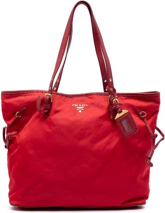 Prada Pre-owned Prada Saffiano Trimmed Tessuto Tote Ladies VPT1WIZEU0M30RXN