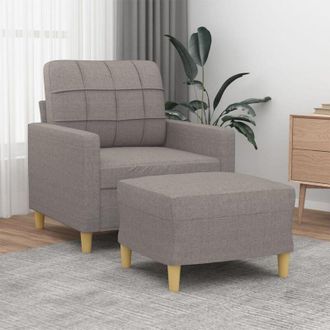 vidaXL Vidaxl - Sill&oacute;n Con Taburete Tela Gris Taupe 60 Cm