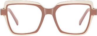 Fifth and Ninth Kitt 50mm Square Blue Light Blocking Glasses in Tan /Clear at Nordstrom