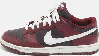 Nike Burgundy Leather Dunk Low Dark Beetroot Sneakers