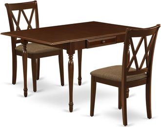 East West Furniture Dining Room Set Mahogany, MZCL3-MAH-C