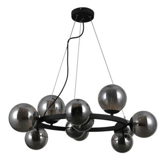 Netlighting Montora Modern 11 Light Globe Pendant Ceiling Light G9 in Black