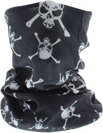 Generic Unisex Skull and Crossbones Pattern Neck Gaiter, Black Face Covering Snood, Breathable Neck Warmer with Gothic Design