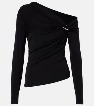 Veronica Beard Lozea asymmetric ruched jersey top