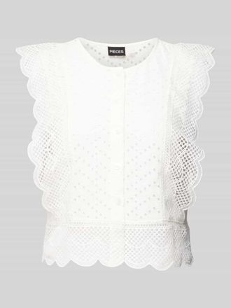 Pieces Blusentop mit Häkelspitze Modell KARISMA in Offwhite, Größe XS