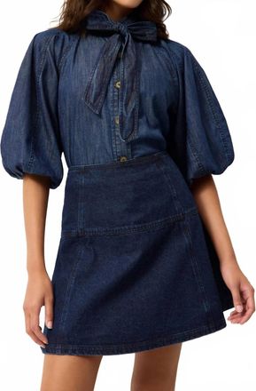Marie Oliver Navi Top In Chambray