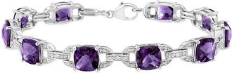 House of Brilliance Haus Of Brilliance Silver 1.45 Ct. Tw. Diamond & Amethyst Tennis Bracelet