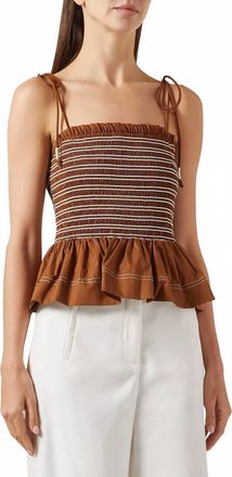Veronica Beard Ophelia Top In Brown