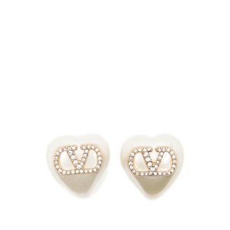 Valentino Garavani Accessoires, Dames, Geel, ONE Size, VLogo Signature Oorbellen