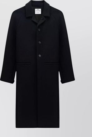Courrèges long length single-breasted wool blend coat