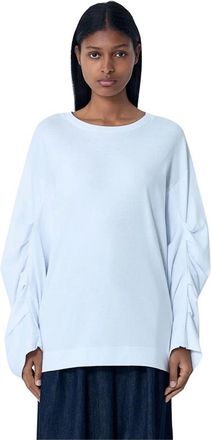 Dries Van Noten Tops, Dames, Wit, S, Katoen, T-shirt met rimpels