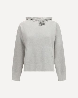Prada Cotton fleece Hoodie with jewel brooch Female S