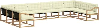 vidaXL Conjunto De Sof&aacute;s De Exterior 10 Uds. Blanco Y Crema Vidaxl