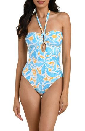 La Blanca Trinket Keyhole One-Piece Swimsuit in Sky at Nordstrom, Size 16