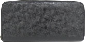 Louis Vuitton Black Leather Long Wallet (Bi-Fold) (Pre-Owned)