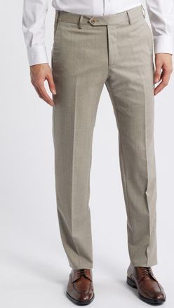 Zanella Parker Stretch Wool Trousers in Sand at Nordstrom, Size 35