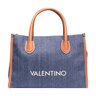 Mario Valentino Tassen, Dames, Blauw, ONE Size, Leer, Leith Re Handbag