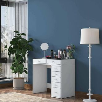 Dmora Consola Aldhibah, Estructura En Madera Noble, 44.5x90x79.8h Cm Blanca