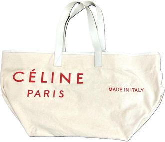 Celine Ivory Canvas Tote Bag (Pre-Owned)