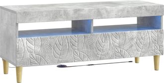 vidaXL Mueble De Tv Led Gris Hormig&oacute;n Madera De Ingenier&iacute;a Vidaxl
