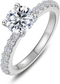 Lafonn Angel Simulated Diamond Engagement Ring in Silver at Nordstrom, Size 8
