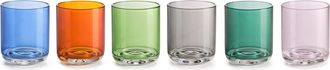 IVV set de &eacute;lite de 6 vasos de agua altos de borosilicato colores surtidos cl-33