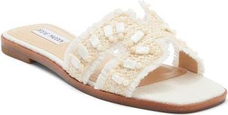 Steve Madden Hadyn Slide Sandal in Bone Raffia at Nordstrom, Size 5.5